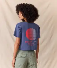 ML x Free & Easy Crop Graphic Tee(Extra Small,Vintage Indigo)