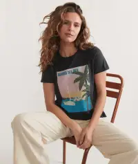 Easy Crew Graphic Tee(Extra Small,Faded Black)