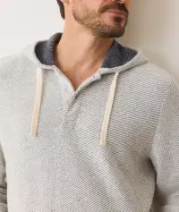 Portola Beach Hoodie(Small,White/Navy)