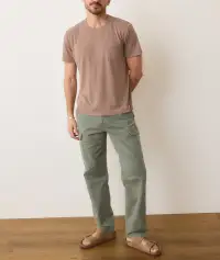 Relaxed Hemp Cotton Tee(Small,Wood Smoke)