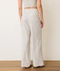 Allison Hemp Trouser(Extra Small,Cream/Navy Stripe)