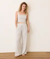 Allison Hemp Trouser(Extra Small,Cream/Navy Stripe)