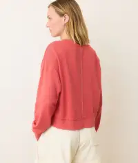 Cloud 9 Terry V-Neck Sweatshirt(Extra Small,Coral)