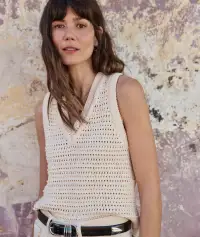 Montecito Sweater Vest(Extra Small,Cream)