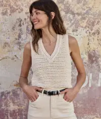 Montecito Sweater Vest(Extra Small,Cream)