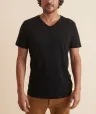 Signature V-Neck Tee in Black(Small,Black)