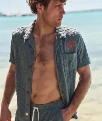 Towel Terry Resort Shirt(Small,North Atlantic)
