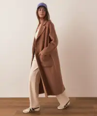 Colette Oversized Longline Coat(Extra Small,Camel)