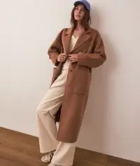 Colette Oversized Longline Coat(Extra Small,Camel)