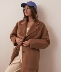 Colette Oversized Longline Coat(Extra Small,Camel)