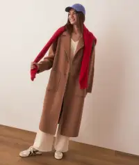 Colette Oversized Longline Coat(Extra Small,Camel)