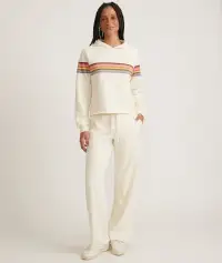 Anytime Wide Leg Sweatpant(Extra Small,Antique White)
