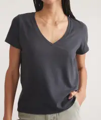 Easy V-Neck(Extra Small,Black)