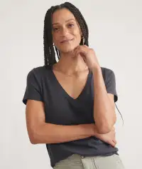 Easy V-Neck(Extra Small,Black)