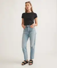 Lexi Rib Sun-In Crew Tee(Extra Small,Black)