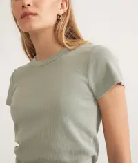 Lexi Rib Sun-In Crew Tee(Extra Small,Shadow)