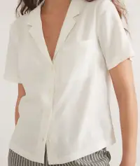 Lucy Resort Shirt(Extra Small,White)
