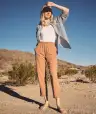 Elle Relaxed Crop Pant(Extra Small,Toasted Coconut)