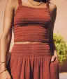 Lila Double Cloth Tank(Extra Small,Rust)
