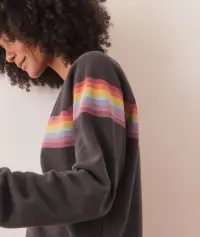 Anytime Sweatshirt(Extra Small,Washed Black Stripe)