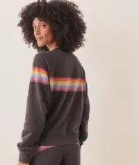 Anytime Sweatshirt(Extra Small,Washed Black Stripe)