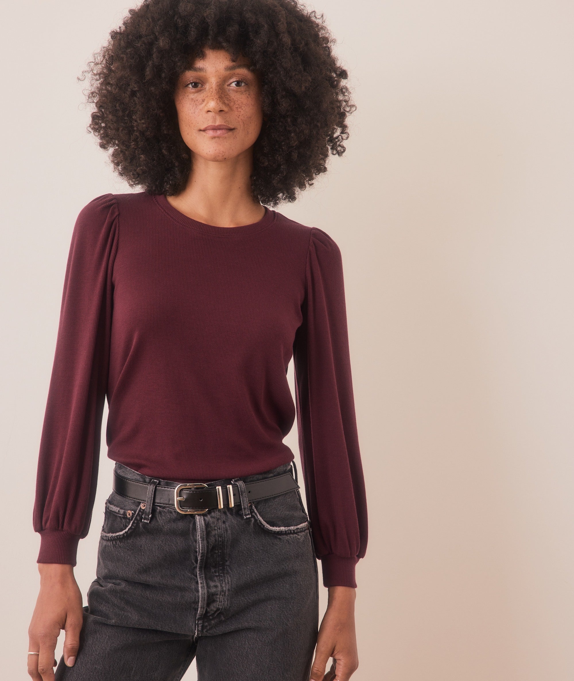 Lexi Rib Puff Sleeve Top