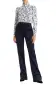 High Neck Long Sleeve Blouse(4,SILKWHITE BLUE)