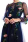 Jewel Neck Puff Sleeve Embroidered Tulle Gown(4,Navy Multi)