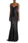 Cowl Neck Sleeveless Satin Gown(2,Noir)