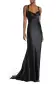 Cowl Neck Sleeveless Satin Gown(2,Noir)