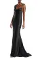 Cowl Neck Sleeveless Satin Gown(2,Noir)