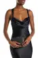 Cowl Neck Sleeveless Satin Gown(2,Noir)