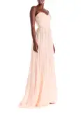 Strapless Draped Chiffon Gown(2,Pale Pink)