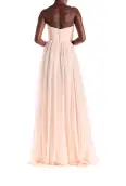 Strapless Draped Chiffon Gown(2,Pale Pink)