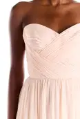 Strapless Draped Chiffon Gown(2,Pale Pink)