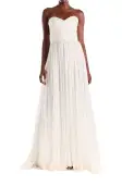 Strapless Draped Chiffon Gown