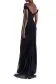 Off the Shoulder Draped Chiffon Gown(2,Noir)
