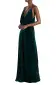 Spaghetti Strap Cowl Neck Velour Gown(4,Spruce)