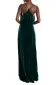 Spaghetti Strap Cowl Neck Velour Gown(4,Spruce)