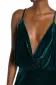 Spaghetti Strap Cowl Neck Velour Gown(4,Spruce)