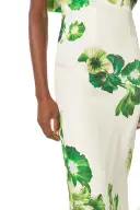 Off the Shoulder Floral Dress(2,Silk White/Green)