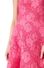 Full Skirted Lace Cocktail Dress(2,Pink Rose)