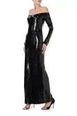 Off the Shoulder Sequin Gown(2,Noir)