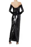 Off the Shoulder Sequin Gown(2,Noir)