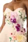 Strapless Floral Cocktail Dress(4,Pale Blush/Multi)