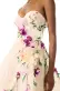Strapless Floral Cocktail Dress(4,Pale Blush/Multi)