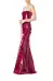 Strapless Sequin Column Gown(2,Magenta)