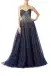 Strapless Embroidered Ball Gown(4,Midnight/Silver)