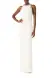Sleeveless Jewel Neck Gown(2,Silk White)