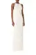 Sleeveless Jewel Neck Gown(2,Silk White)